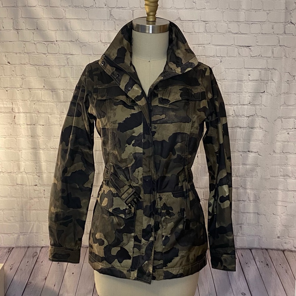 North Face camo rain jacket